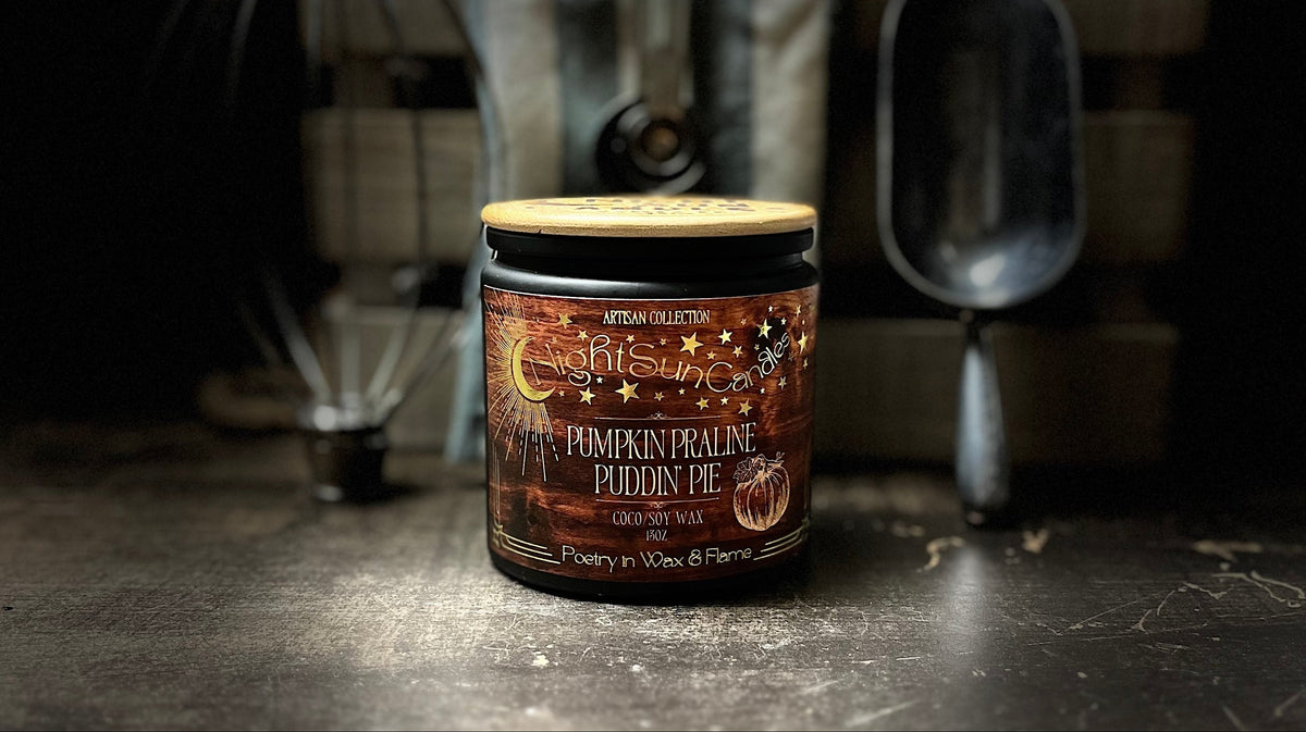 Pumpkin Praline Puddin' Pie Handmade Non Toxic Candles - Sunshine Alchemists & Soap Co