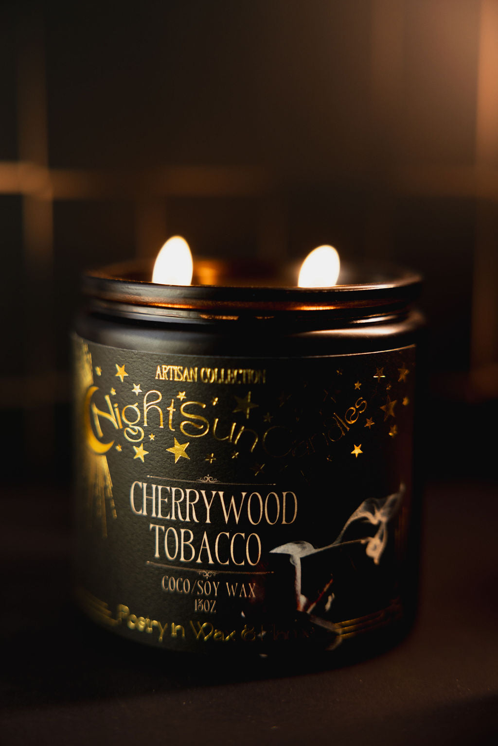 Cherrywood Tobacco Handmade Non Toxic Candles - Sunshine Alchemists & Soap Co