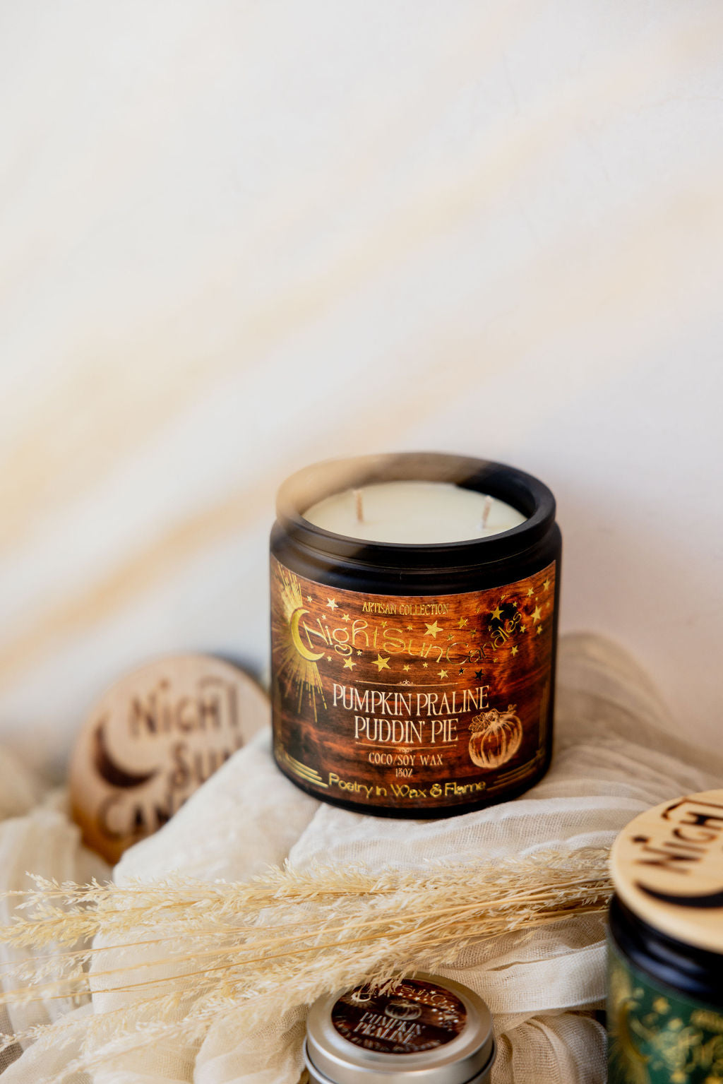 Pumpkin Praline Puddin' Pie Handmade Non Toxic Candles - Sunshine Alchemists & Soap Co