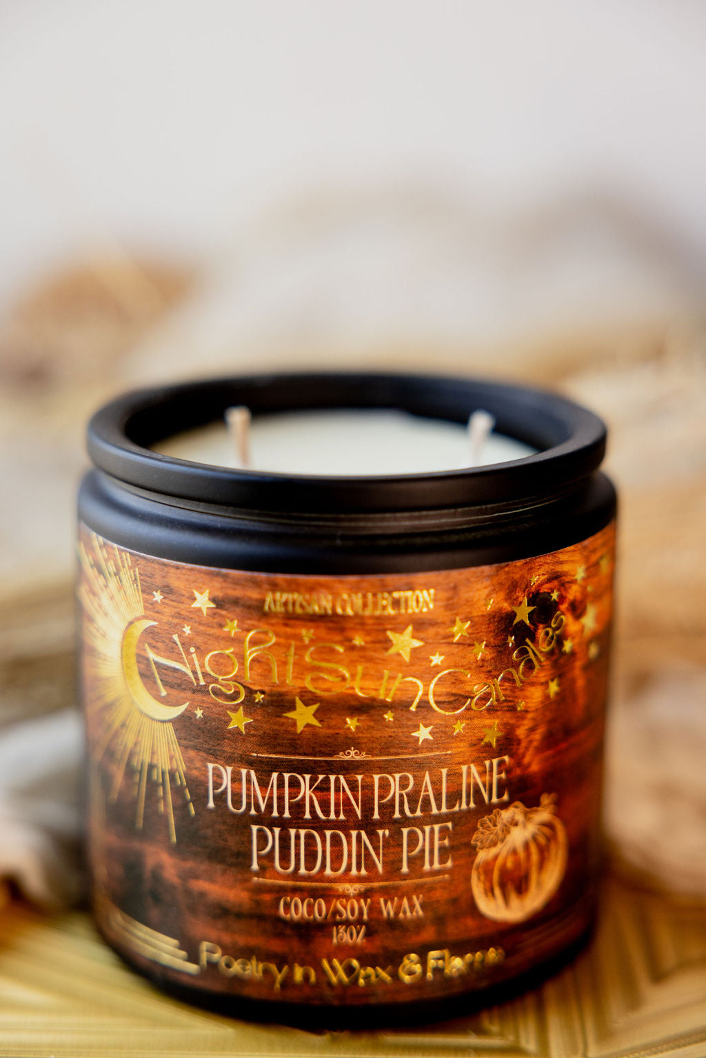 Pumpkin Praline Puddin' Pie Handmade Non Toxic Candles - Sunshine Alchemists & Soap Co