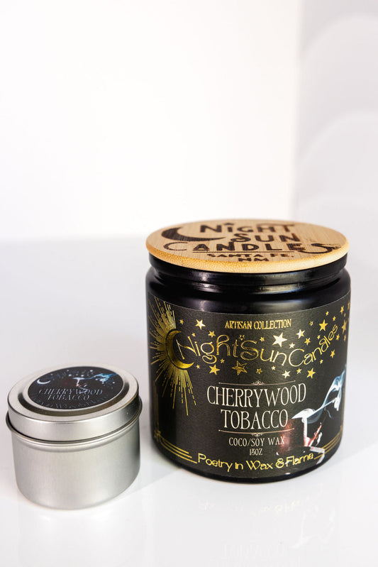 Cherrywood Tobacco Handmade Non Toxic Candles - Sunshine Alchemists & Soap Co