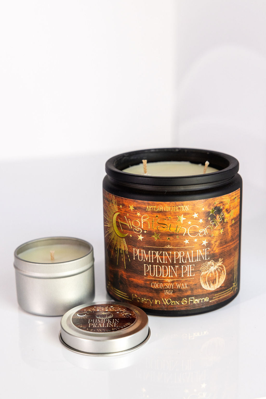 Pumpkin Praline Puddin' Pie Handmade Non Toxic Candles - Sunshine Alchemists & Soap Co