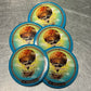 Sunship Blue Circle Pin