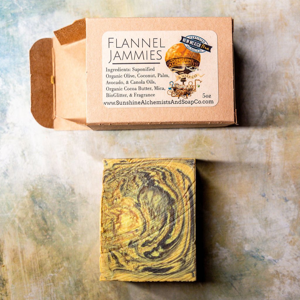 Flannel Jammies Vegan Organic Handmade Soap - Sunshine Alchemists & Soap Co