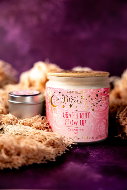 Grapefruit Glow-Up Handmade Non Toxic Candles - Sunshine Alchemists & Soap Co