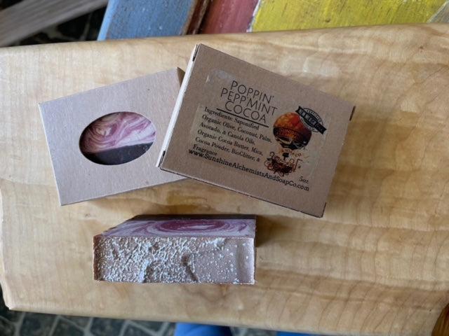 Poppin' Peppermint Cocoa Vegan Organic Handmade Soap - Sunshine Alchemists & Soap Co