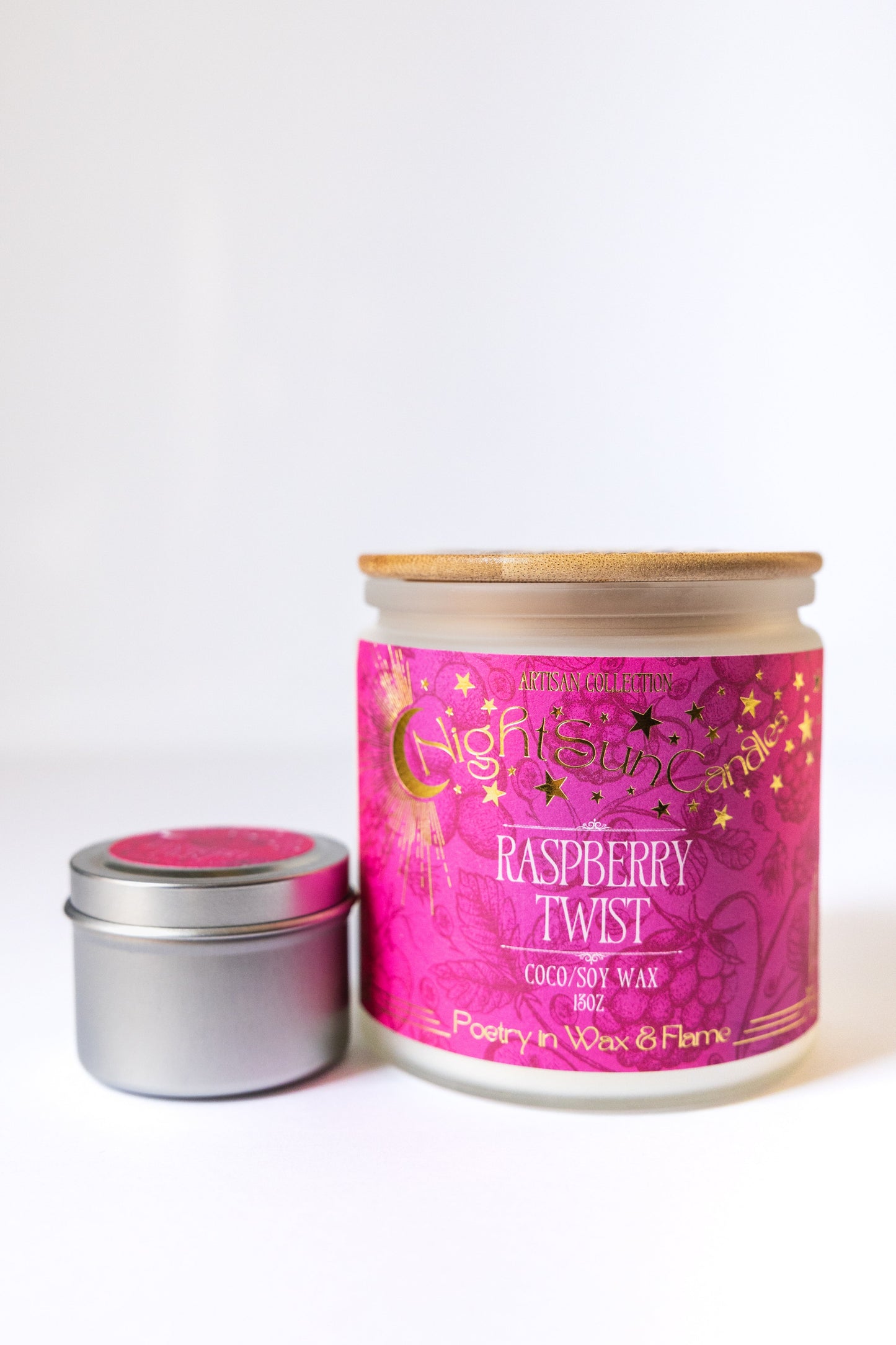 Raspberry Twist Handmade Non Toxic Candles - Sunshine Alchemists & Soap Co