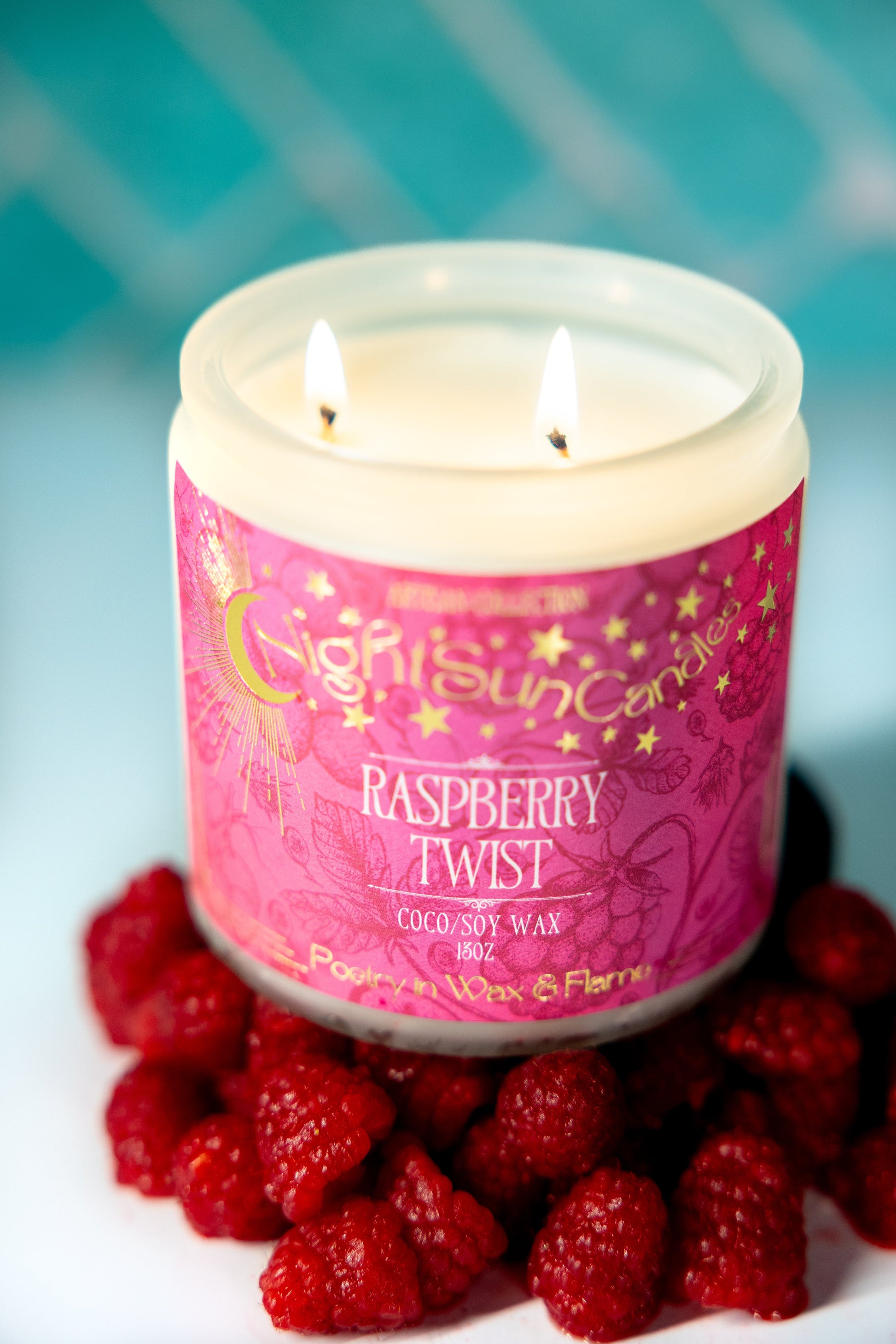 Raspberry Twist Handmade Non Toxic Candles - Sunshine Alchemists & Soap Co