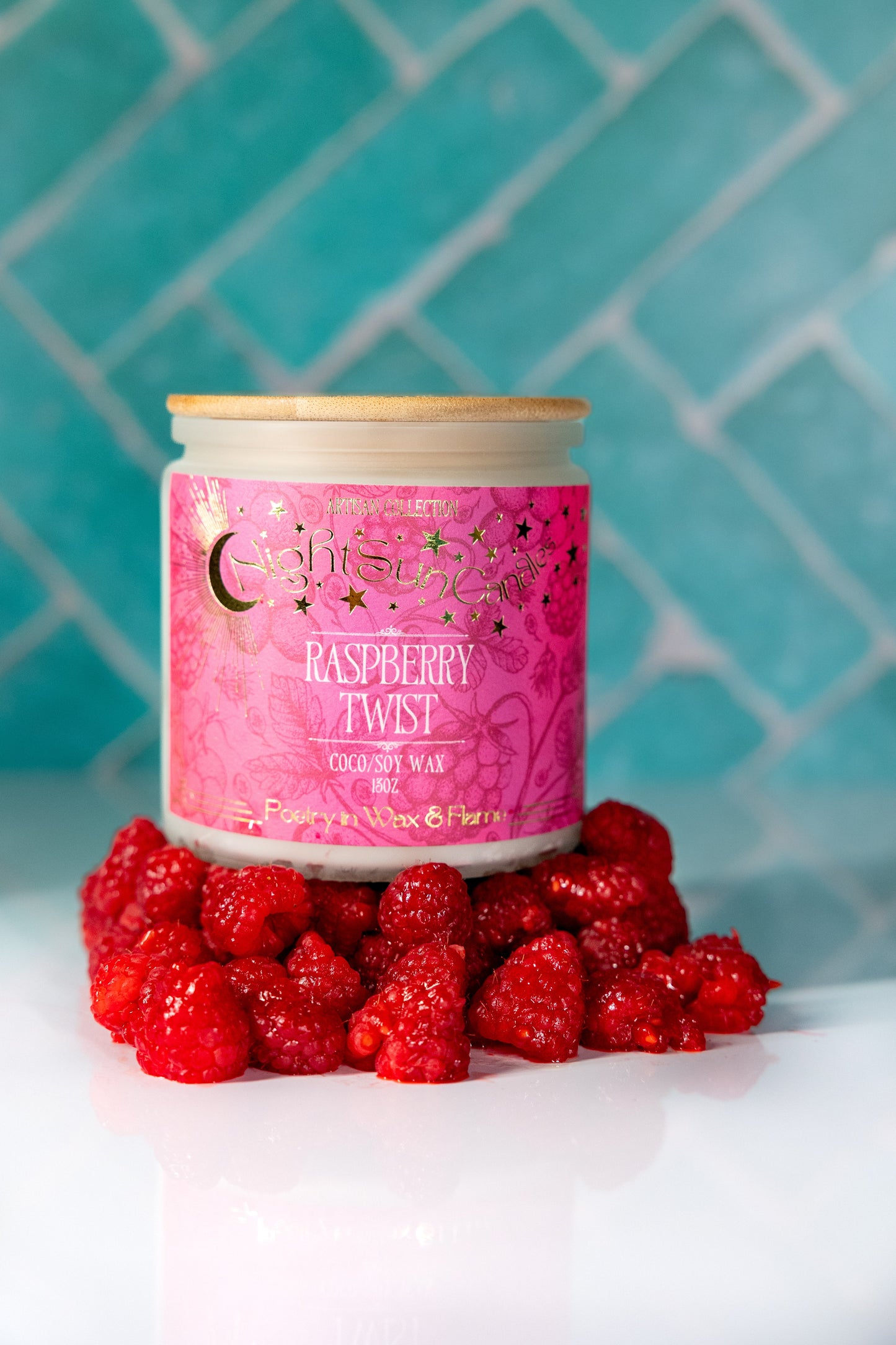 Raspberry Twist Handmade Non Toxic Candles - Sunshine Alchemists & Soap Co