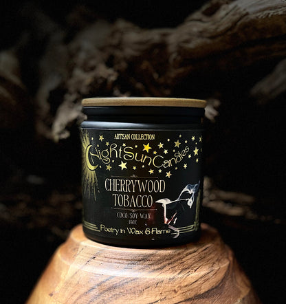 Cherrywood Tobacco Handmade Non Toxic Candles - Sunshine Alchemists & Soap Co