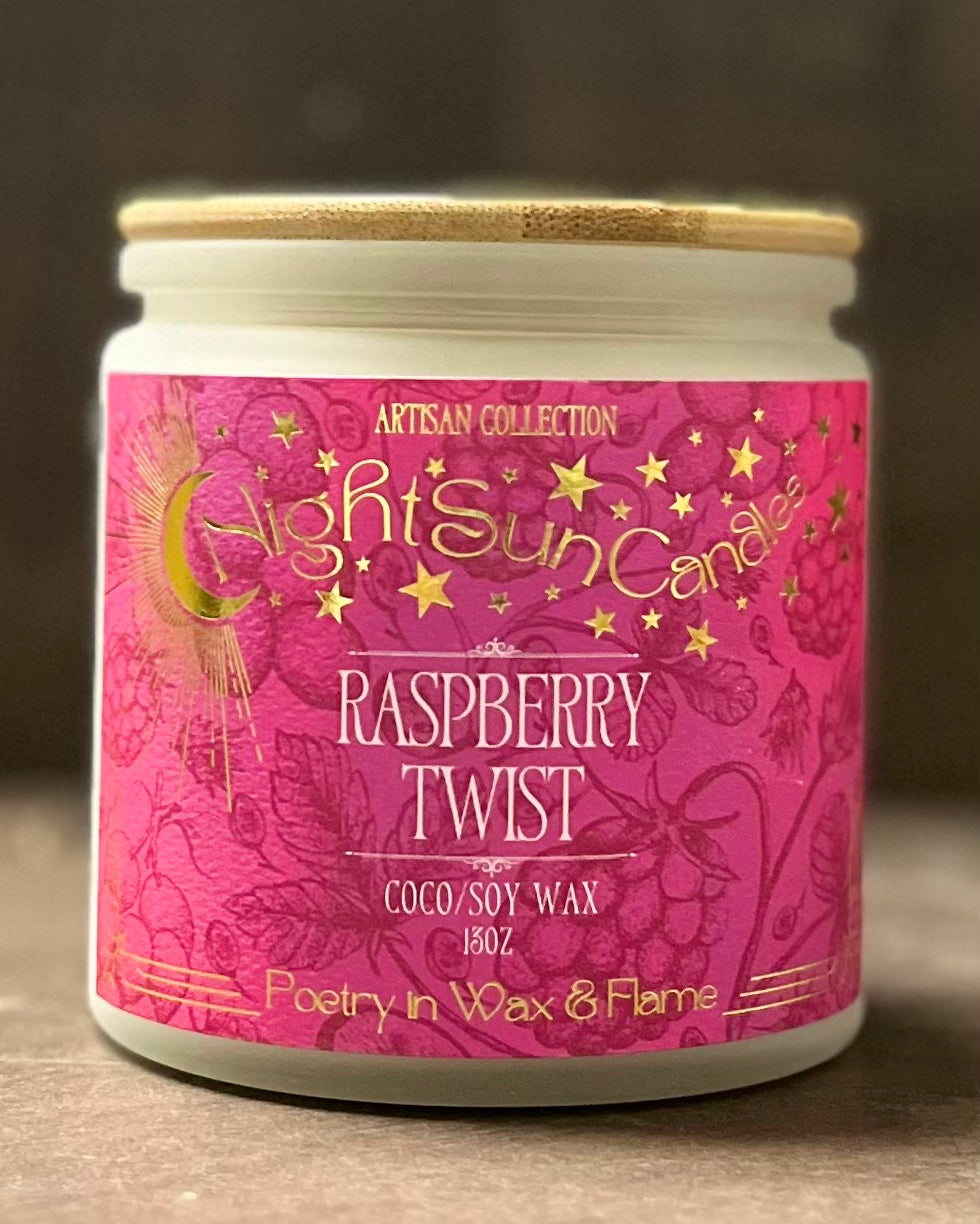 Raspberry Twist Handmade Non Toxic Candles - Sunshine Alchemists & Soap Co