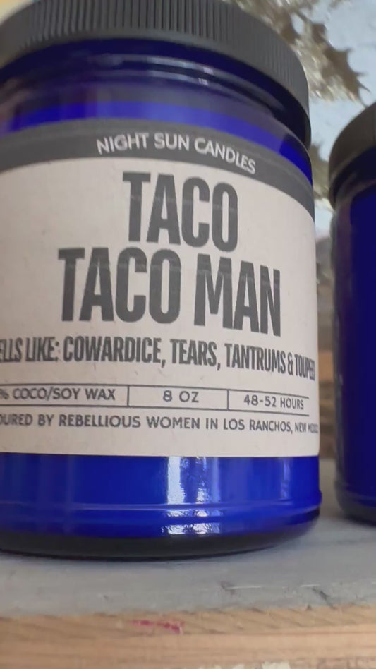 Taco Man Candle
